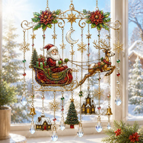 🔥Last Day 49% OFF- Handmade Christmas Stained Glass Window Hanging