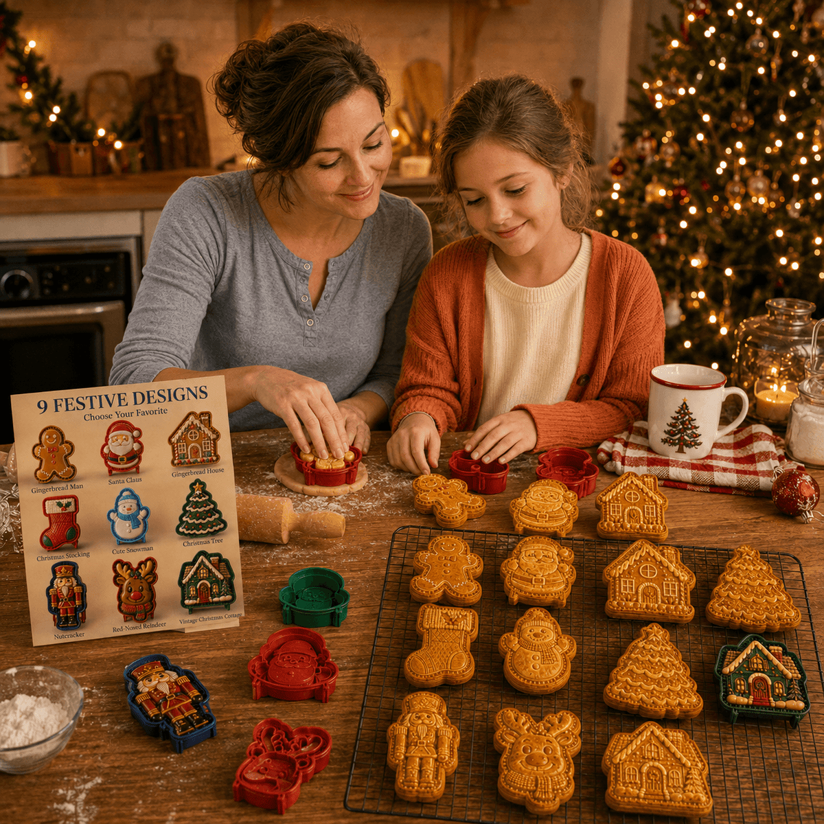 ⏳ Last Day 49% OFF – 🎄 9-Design Christmas Mini Pie Mold Collection🥧✨