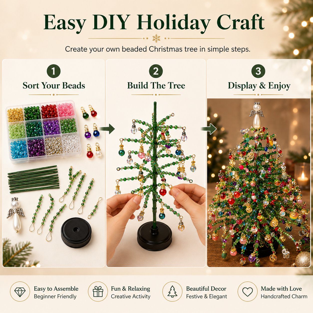 🎄🔥 Last Day 49% OFF✨DIY Beaded Christmas Tree Kit🎅