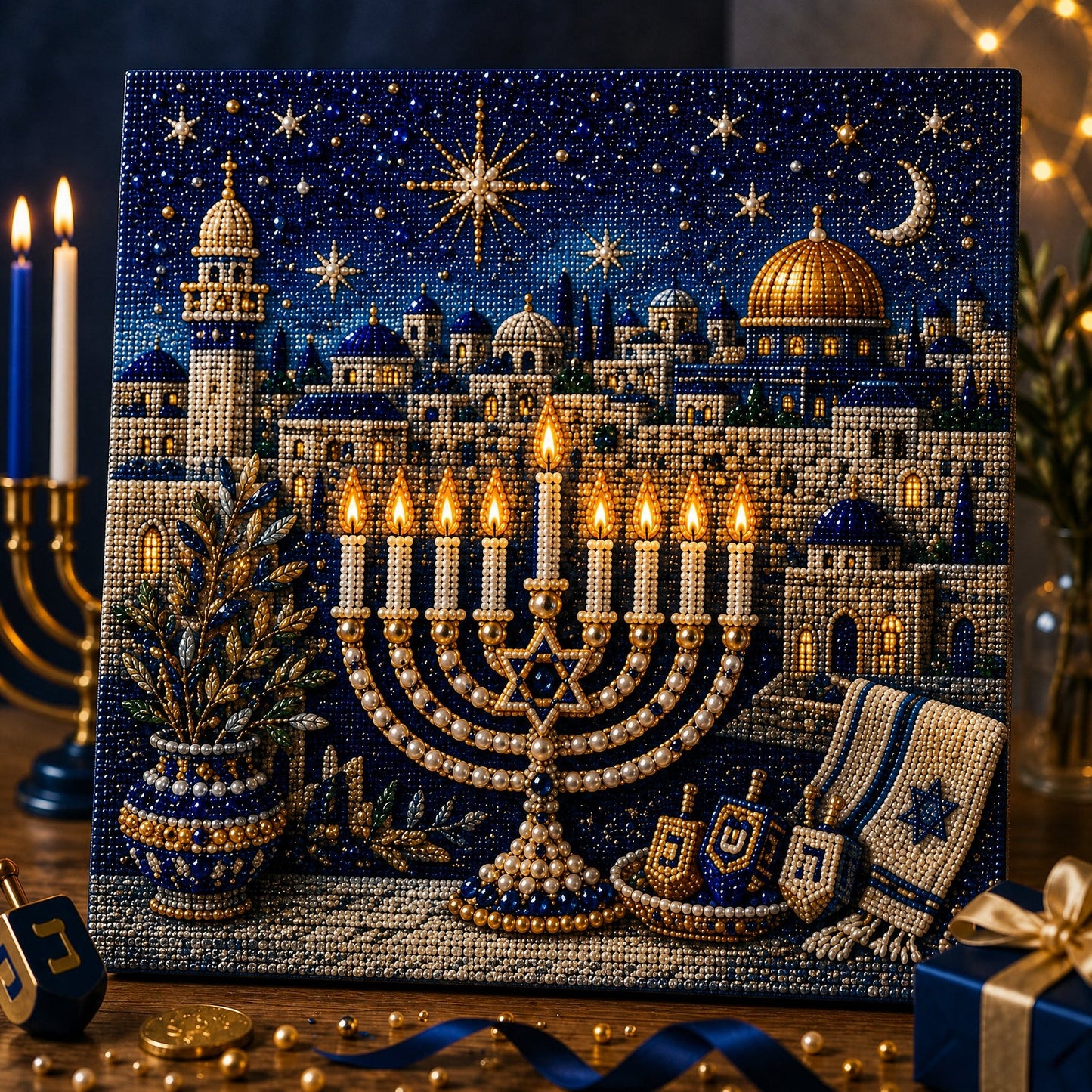 🎁Last Day 49% OFF - 🕎✨DIY Hanukkah Pearl Art Kit