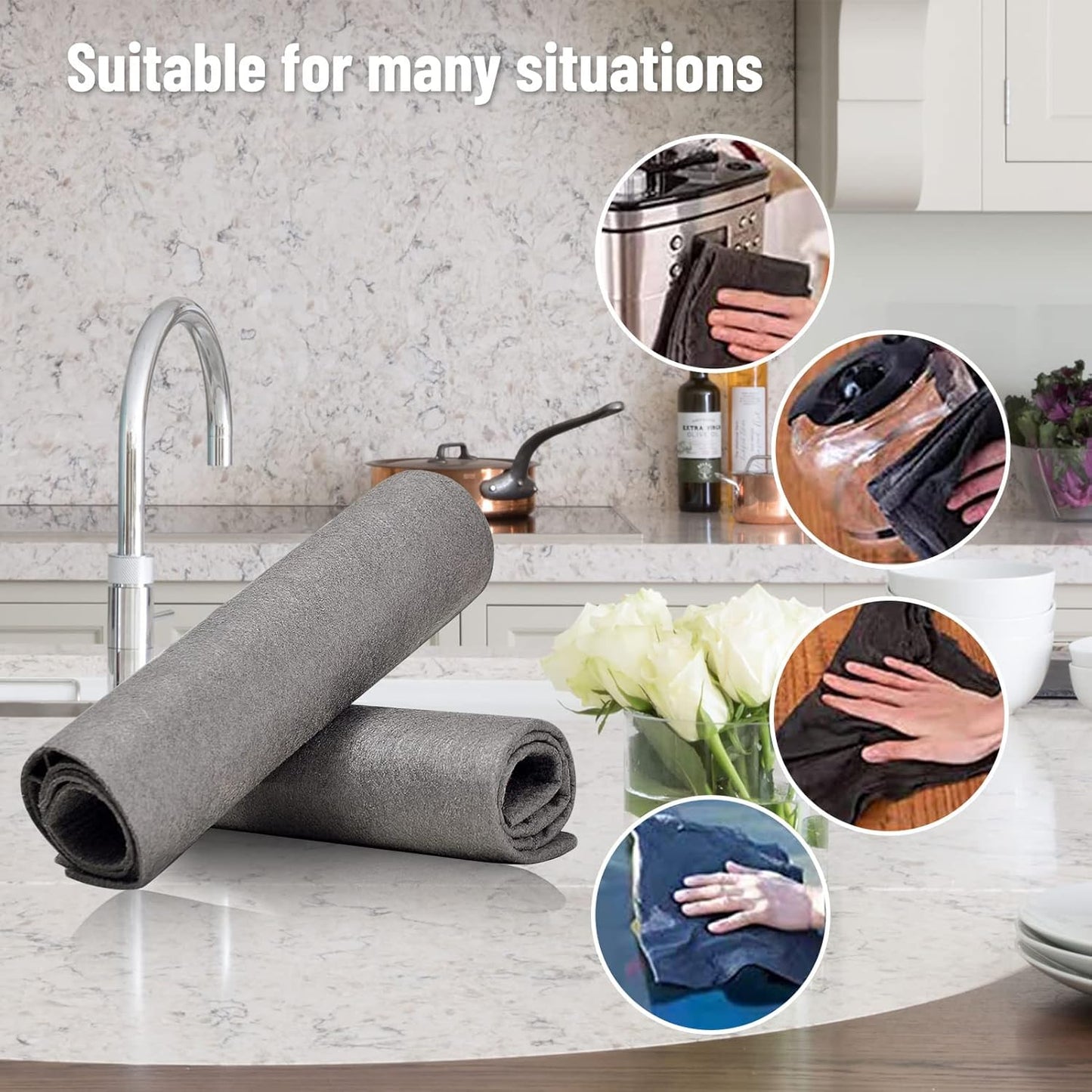 Magic Cleaning Cloth, Reusable, Thickened, Streak-Free Magic Cleaning Wipes