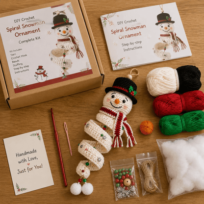 🔥Last Day 49% OFF✨Crochet Snowman Spiral Ornament DIY Kit