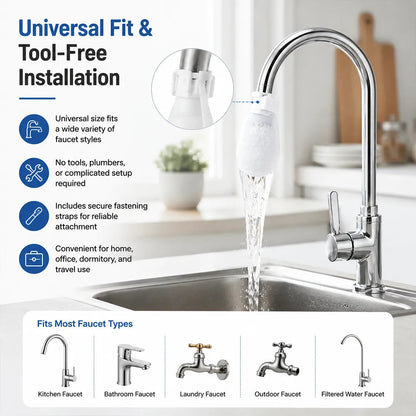 Faucet Filter Cotton Bags- Universal, 100 pcs Splash-Proof Faucet Filter set