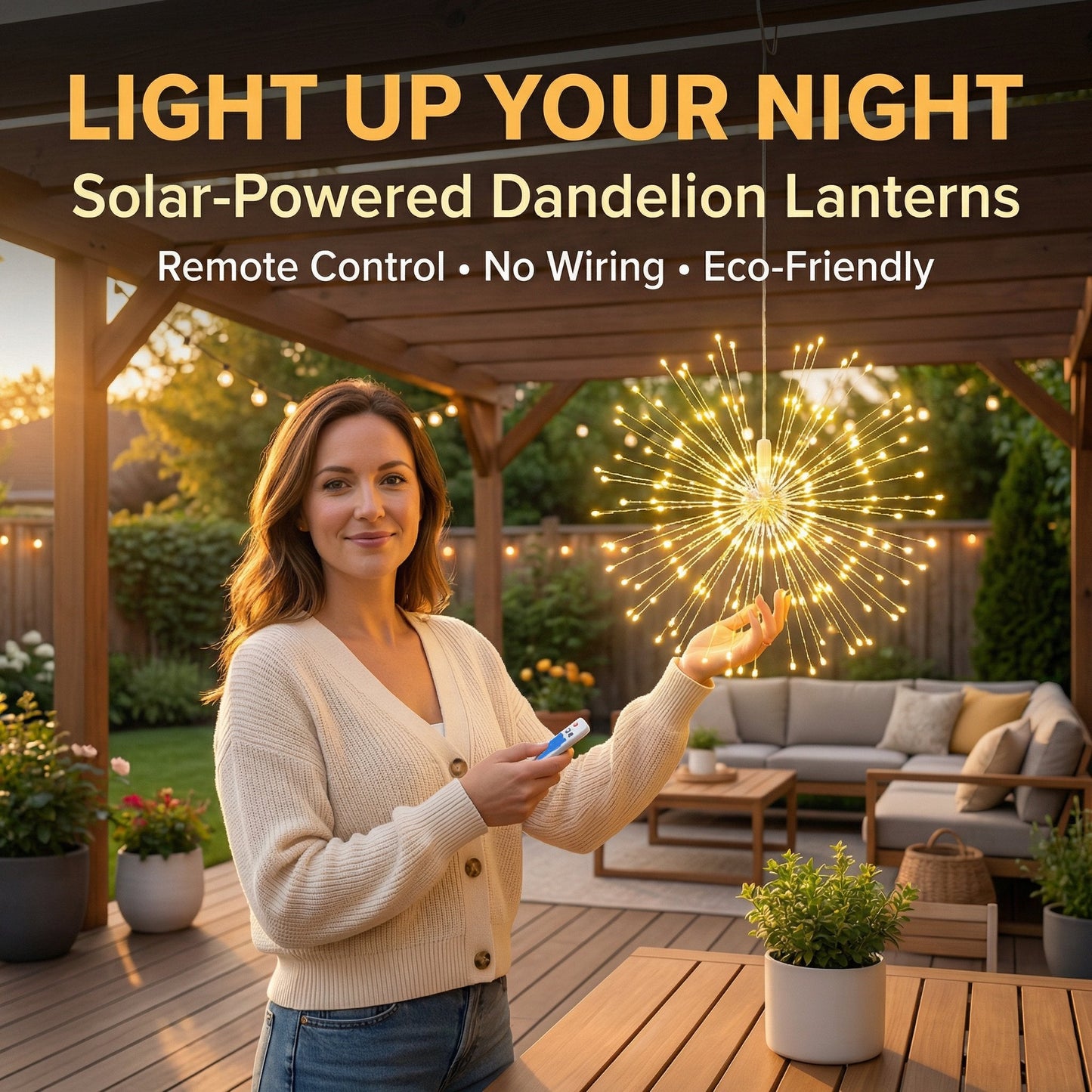 4-Pack Solar Fireworks Lights - 480 LEDS