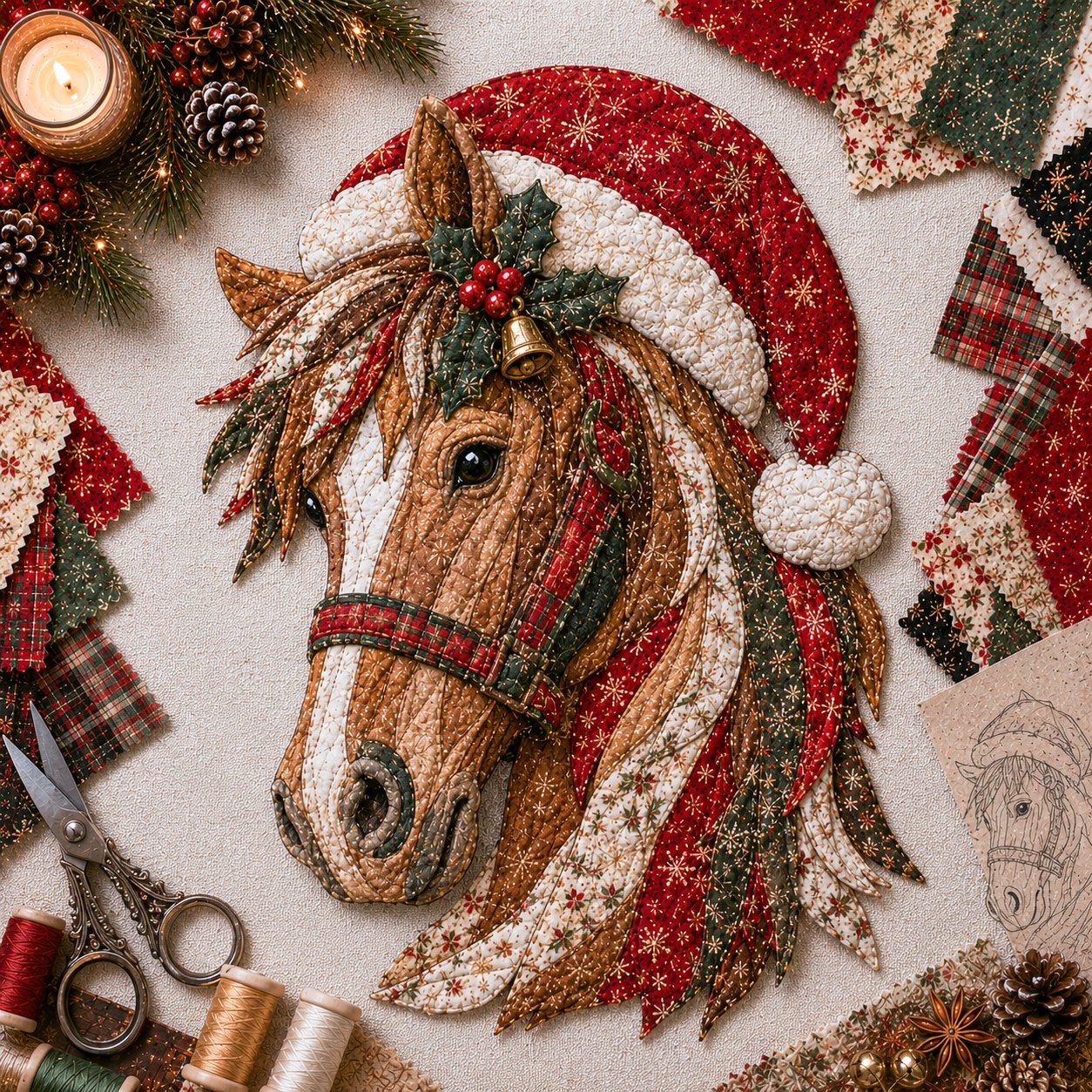 🔥LAST DAY 49% OFF - 🎅Christmas Patchwork Fabric DIY Decor Kit