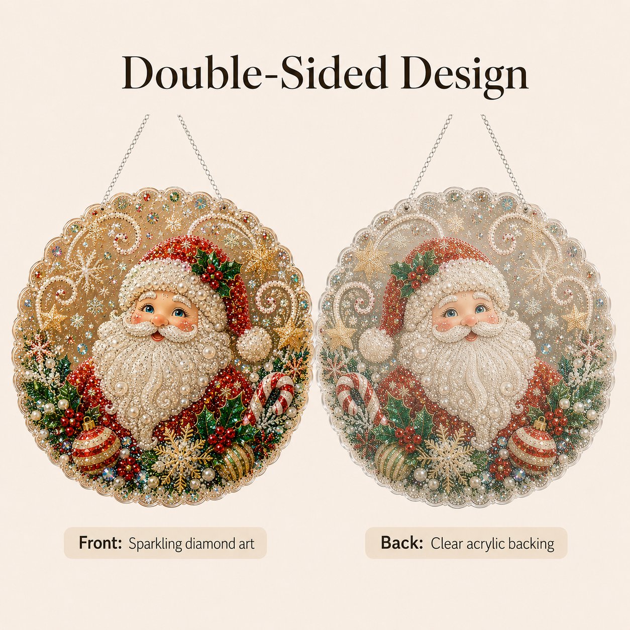 🎄LAST DAY 49% OFF —✨Christmas Pearl Diamond Art Hanging Ornament Kit🎅💎