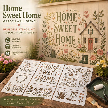 💥 LAST DAY 49% OFF – 🌿 Garden Wall Stencil™ Collection | 9 Reusable Mural Designs for Walls, Fences, Porches & Creative Outdoor Makeovers 🎨✨