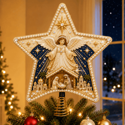 🔥🔥Christian Faith Pearl Diamond Art Christmas Tree Topper Kit ⭐