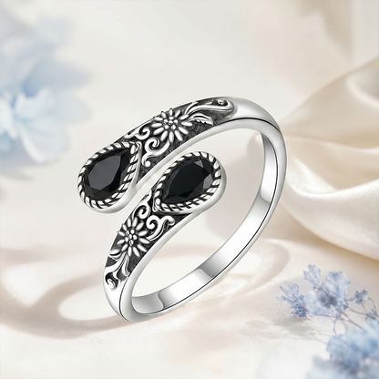 🔥Last Day 50% OFF🌙 Moonstone Bloom Ring I Vintage Style ·  Adjustable Fit ·  Timeless Elegance