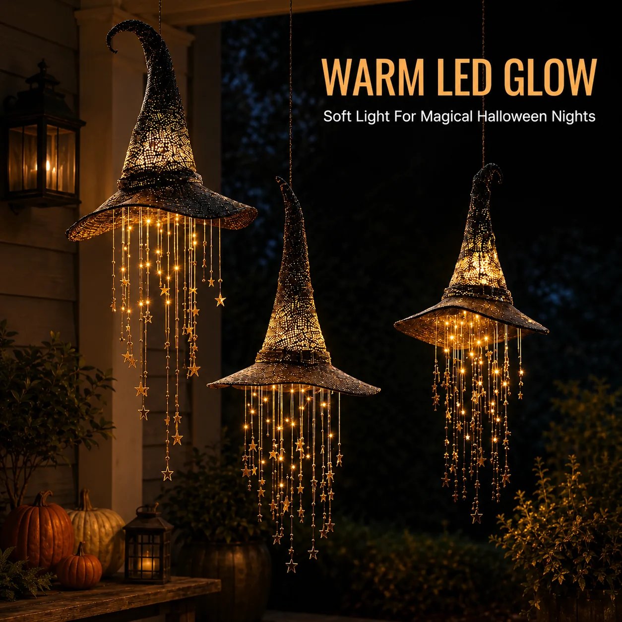 ✨49% Off Last Day✨Lighted Witch Hat Hanging Chime🎃