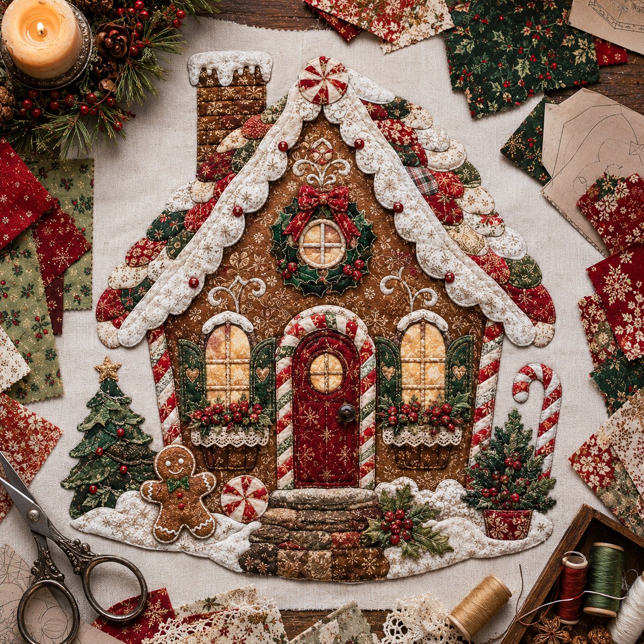 🔥LAST DAY 49% OFF - 🎅Christmas Patchwork Fabric DIY Decor Kit
