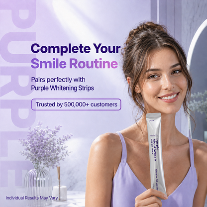 Purple Mint Mouthwash Sachets AlcoholFree Travel Fresh Breath Rinse 20 Pack