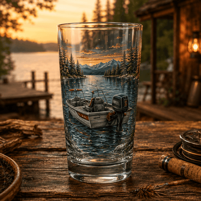✨🎣The Last Cast Fishing Pint Glass Collection - 7 Unique Angler Designs & Gift Box
