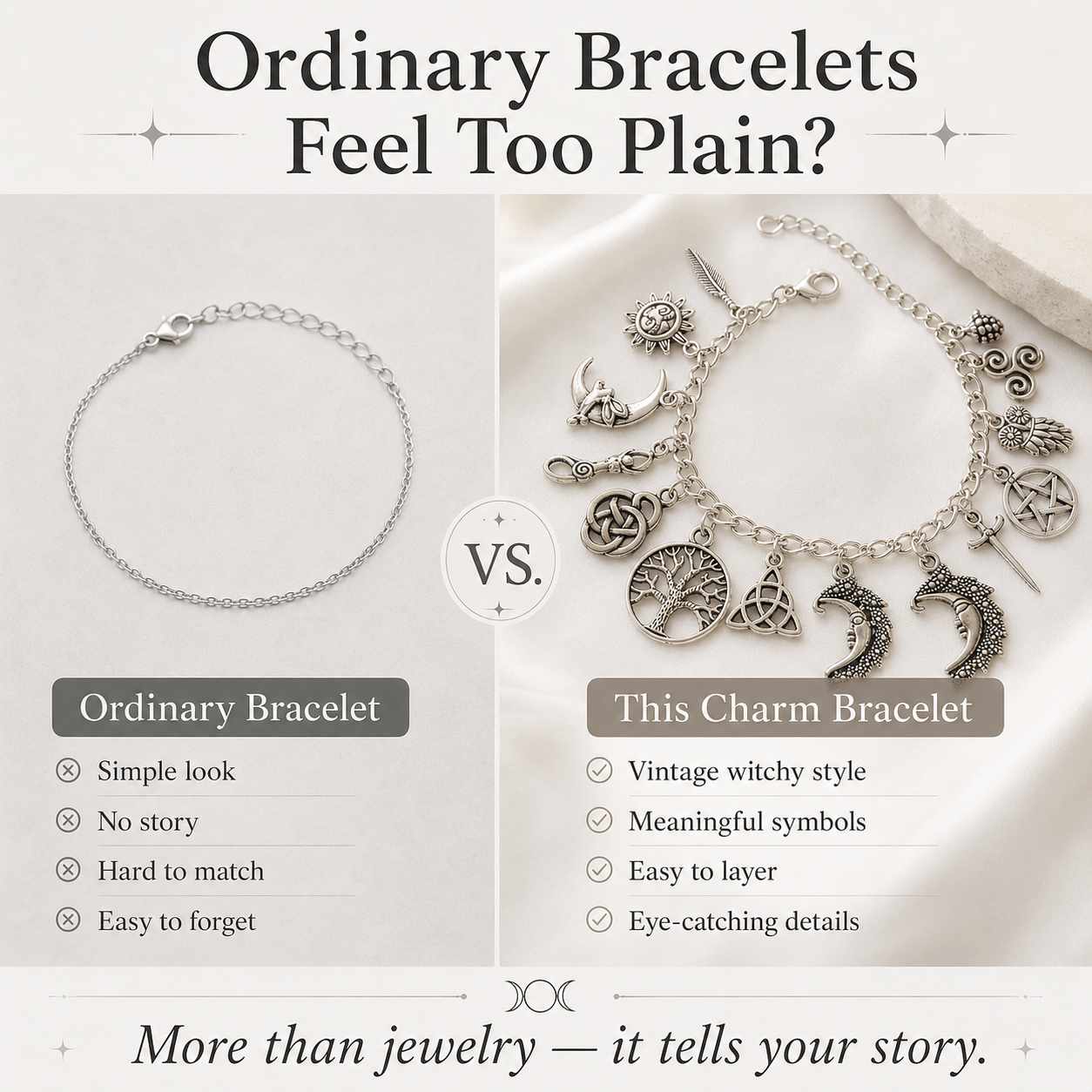 🔥Limited Time 50%Off✨vintage witchyCharmBracelet-WearYour Story.7 Charms,7Meanings, One Bracelet.