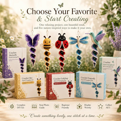 🔥LAST DAY 49% OFF - 🎁Crochet Spiral Hanging Kit – Beginner-Friendly DIY Garden Animal Decor 🧶🌿
