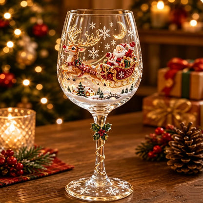 🔥🎁Christmas 3D Wine Glass Collection Gift Box Set✨