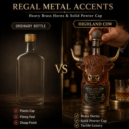 Highland Cow Private Cask 21 Years Cow Head Shaped Scotch Whisky Bottle