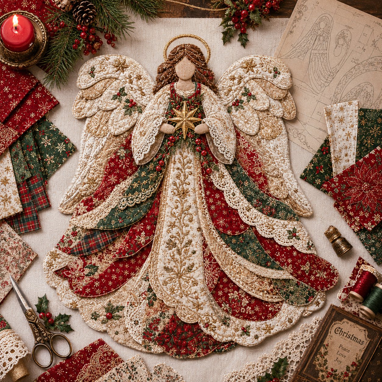🔥LAST DAY 49% OFF - 🎅Christmas Patchwork Fabric DIY Decor Kit