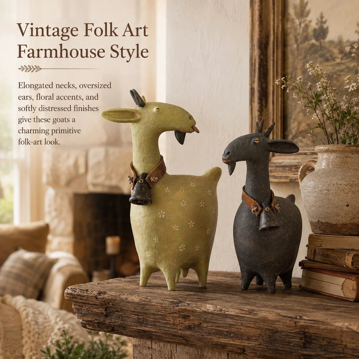 🔥Whimsical Farmhouse Goat Figurines🐐