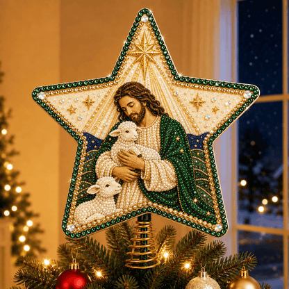 🔥🔥Christian Faith Pearl Diamond Art Christmas Tree Topper Kit ⭐