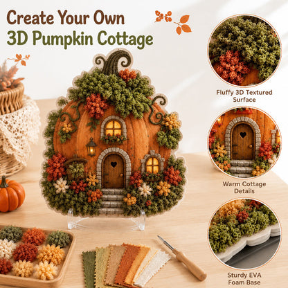 🍄 Whimsical Village 3D Fabric Poke Art Kit