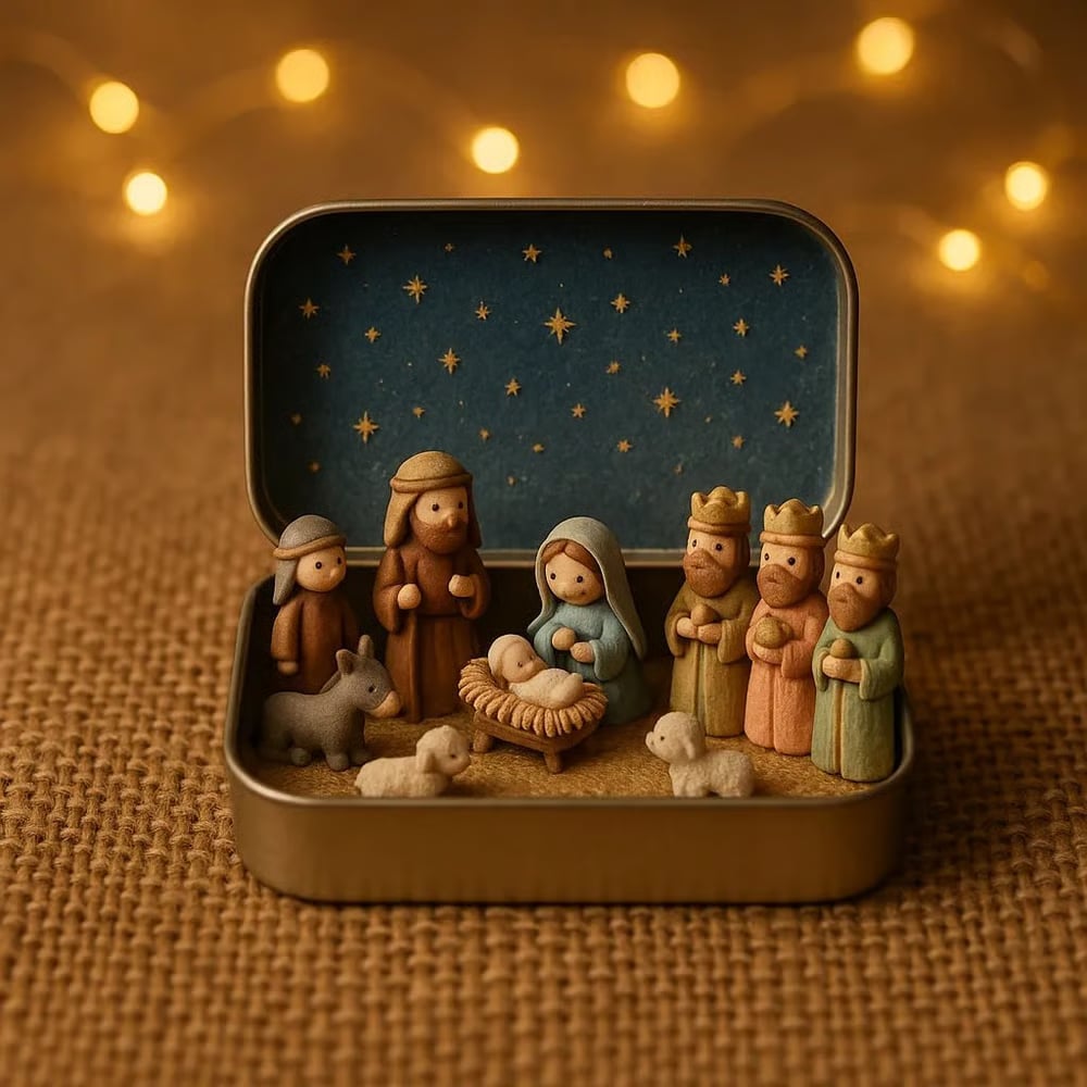 🔥Last Day 49% OFF - ✝️ Religious Pocket-Size Mini Nativity Scene Set with Storage Box