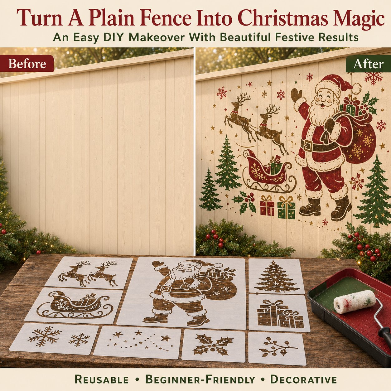 💥 LAST DAY 49% OFF – 🌿 Garden Wall Stencil™ Collection | 9 Reusable Mural Designs for Walls, Fences, Porches & Creative Outdoor Makeovers 🎨✨