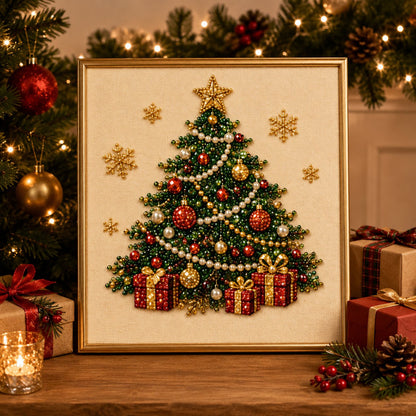 🎅Relaxing & Beginner-Friendly -DIY Christmas Pearl Diamond Painting Art Kit