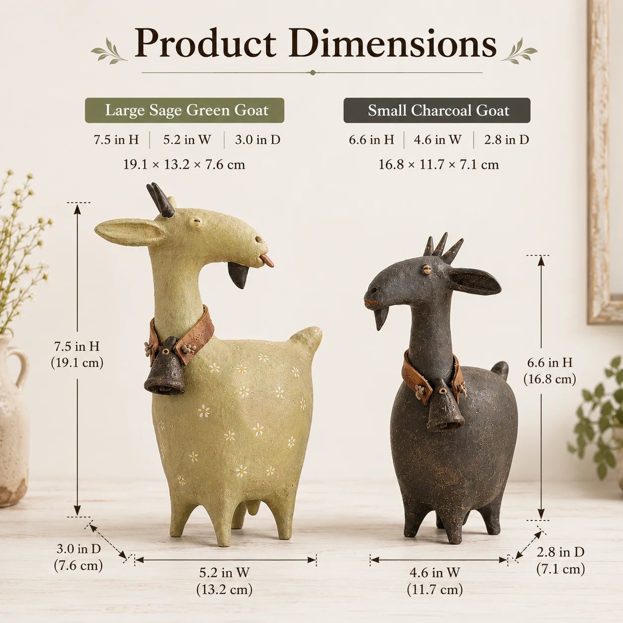 🔥Whimsical Farmhouse Goat Figurines🐐