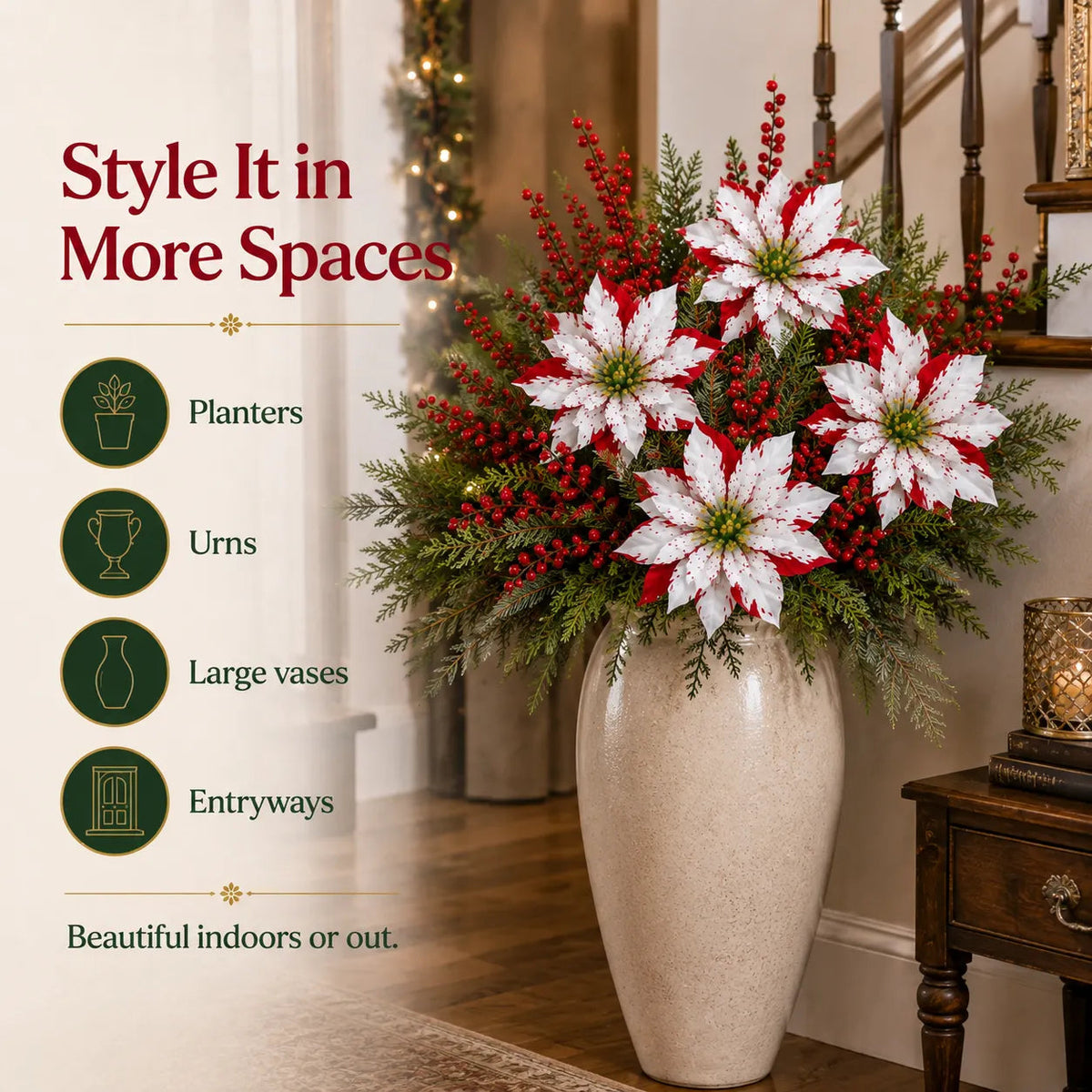 ❀Last Day 49% OFF - Christmas Poinsettia Planter Inserts