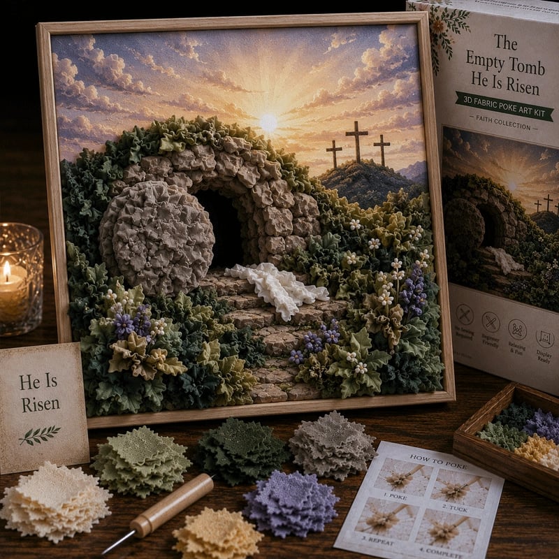 🔥 Last Day 49% OFF - ✝️3D Christian Fabric Poke Art Kit