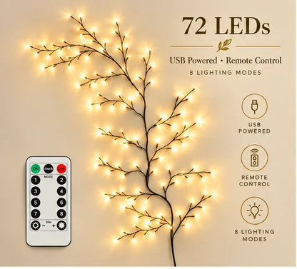 ✨Flexible LED Branch Lights | Remote- Controlled Holiday Wall Decor