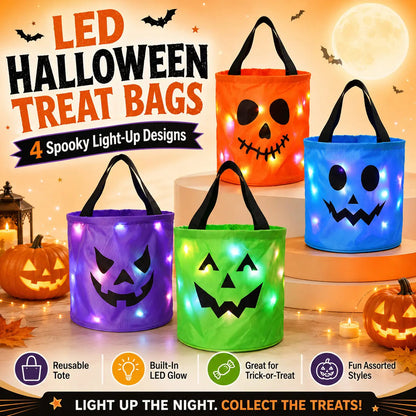 🎃Light Up the Night! 3-Piece LED Halloween Candy Bucket Set👻