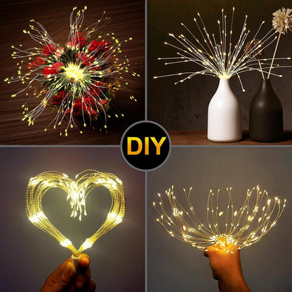 4-Pack Solar Fireworks Lights - 480 LEDS