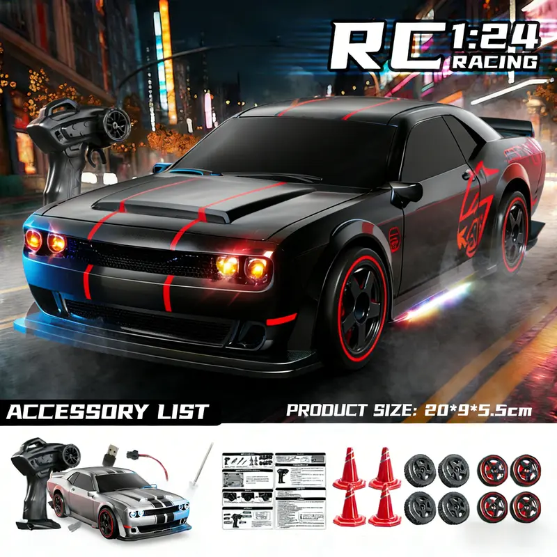 🏎️49% OFF 4WD RC Drift Car For Kids- 2.4GHz Remote Control Racing Car With LED Lights