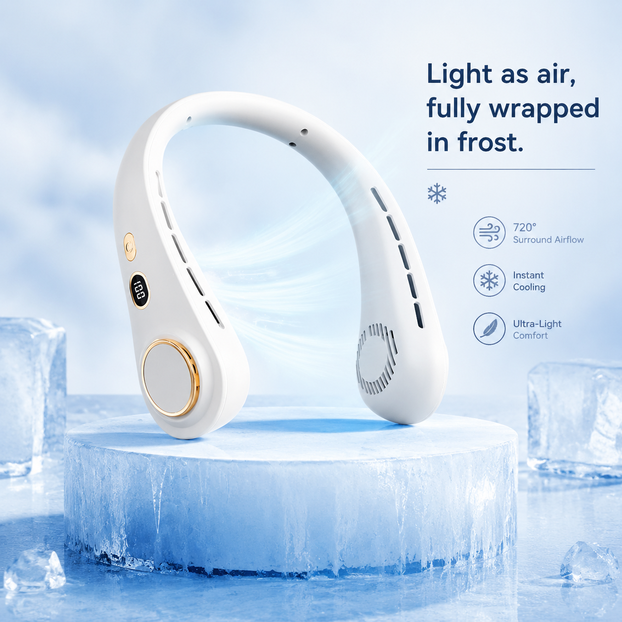 New Portable Neck Fan‚Hands-free & Bladeless & quiet design