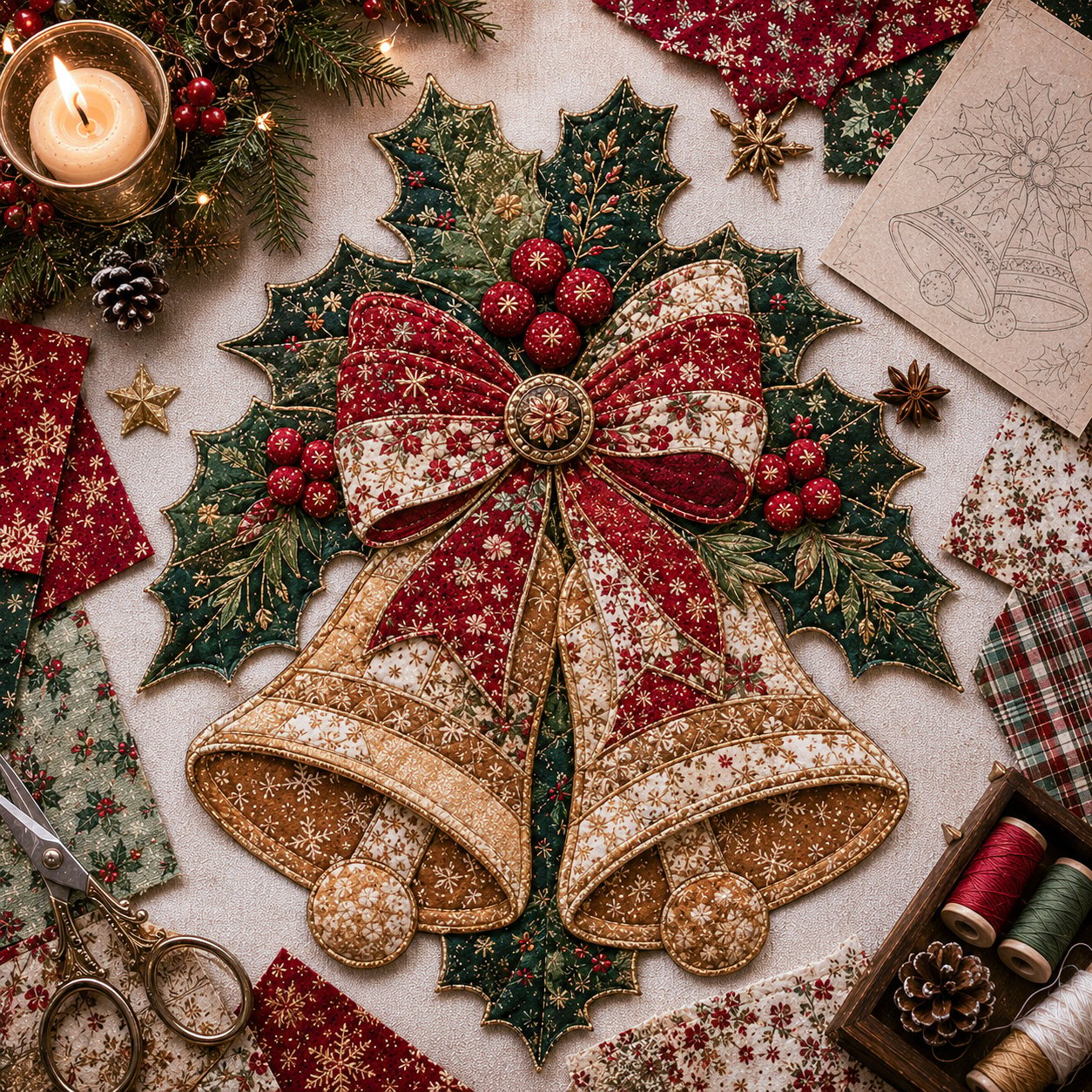 🔥LAST DAY 49% OFF - 🎅Christmas Patchwork Fabric DIY Decor Kit