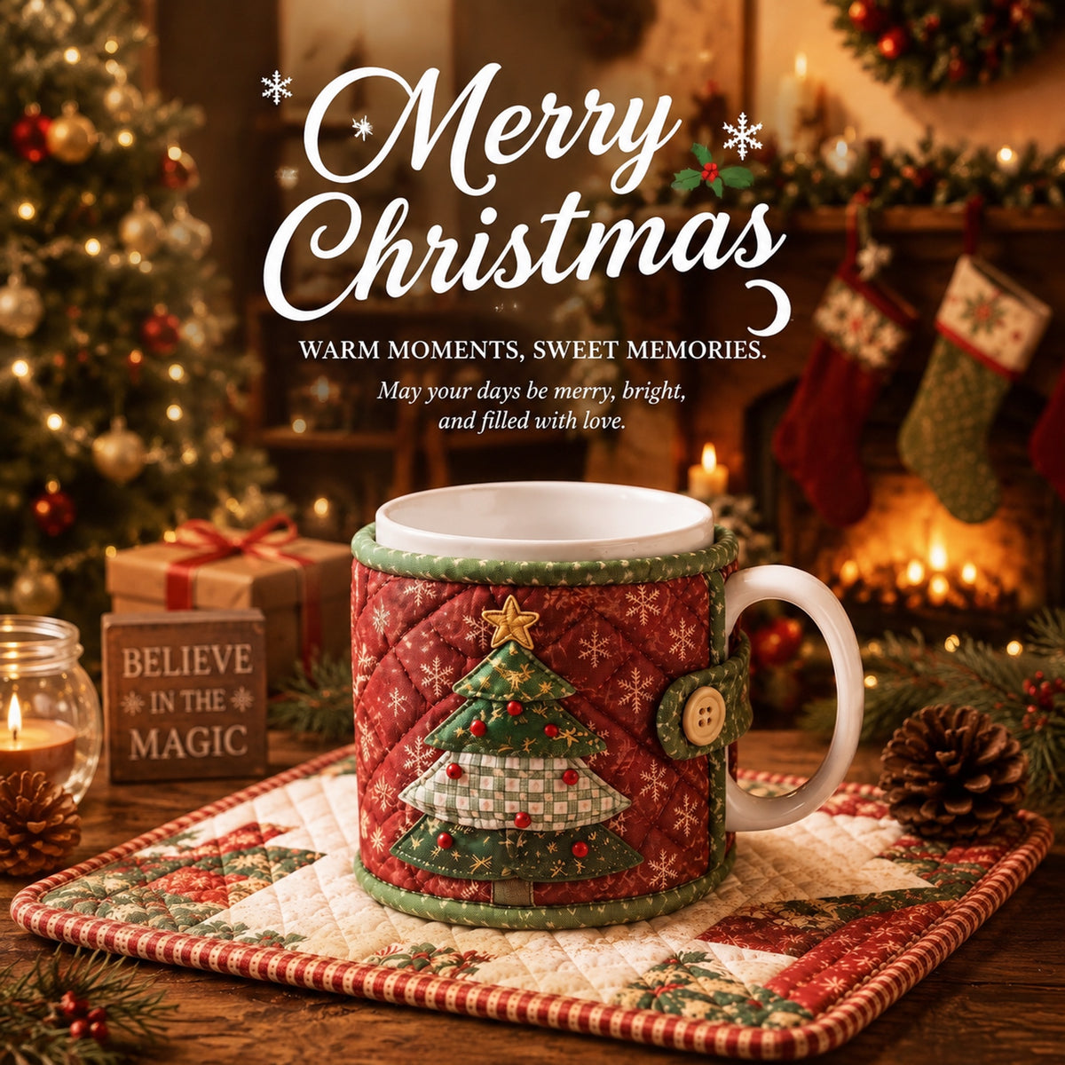 🎄 Christmas Mug Cozy Sewing Kit