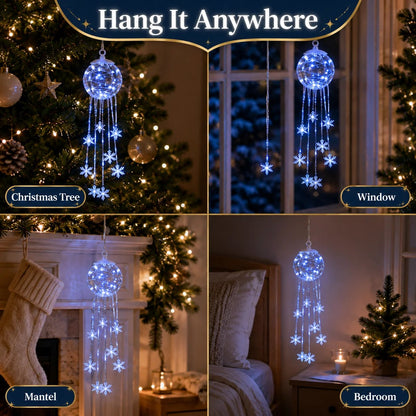 ❄️Winter Magic Snowflake Cascade – LED Hanging Christmas Ornament💙