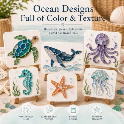 🌊✨ Ocean-Themed Art DIY Kit – Create a Stunning Mosaic Masterpiece