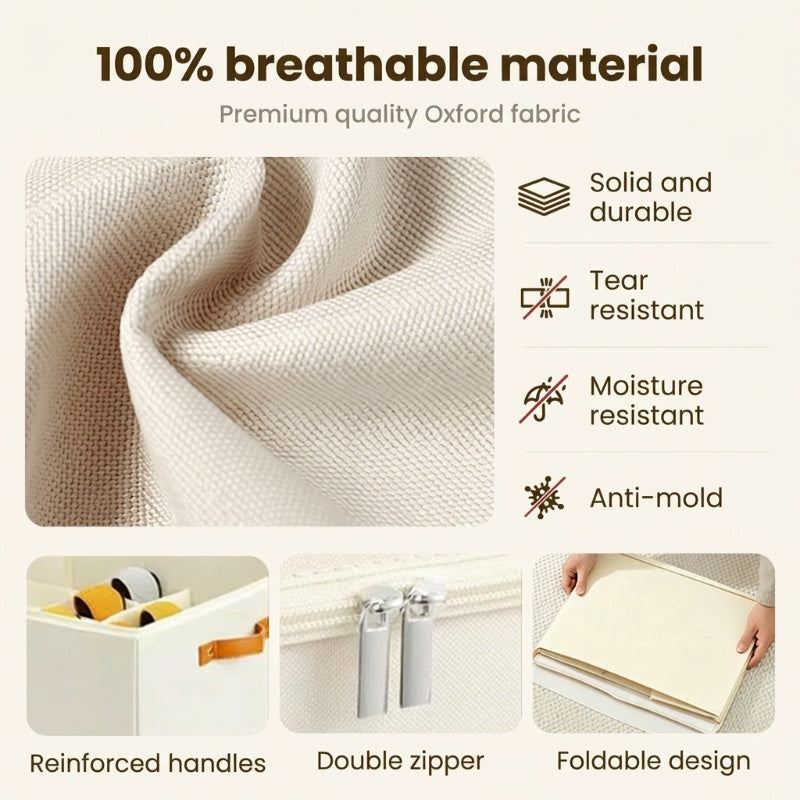 ⏰🔥LIMITED TIME 50%OFF! 👟Fabric Shoe Organizer Storage Box - Foldable, Large Capacity, Dustproof & Breathable for Closet & Bedroom🧺✨