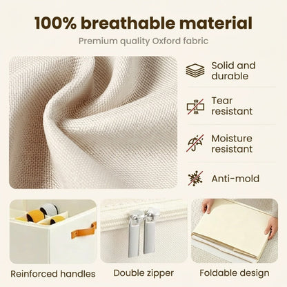 ⏰🔥LIMITED TIME 50%OFF! 👟Fabric Shoe Organizer Storage Box - Foldable, Large Capacity, Dustproof & Breathable for Closet & Bedroom🧺✨