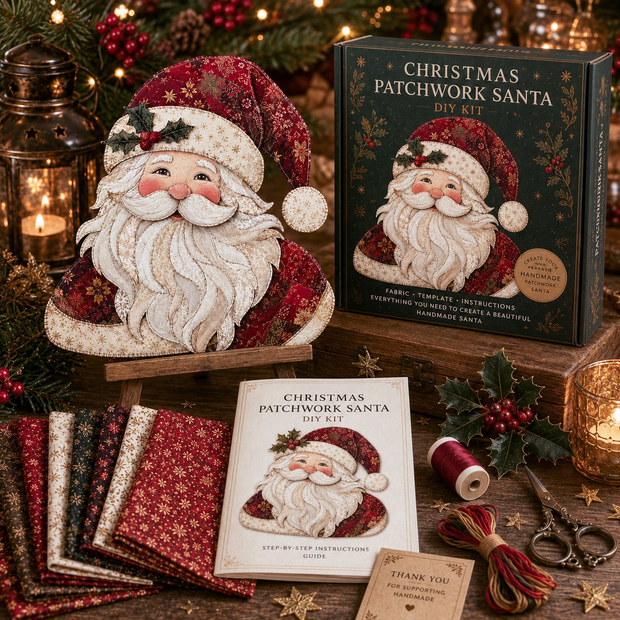 🔥LAST DAY 49% OFF - 🎅Christmas Patchwork Fabric DIY Decor Kit