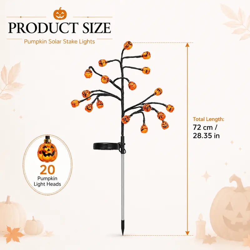 🎃✨ Pumpkin Solar Stake Lights – Halloween Outdoor Yard Decor
