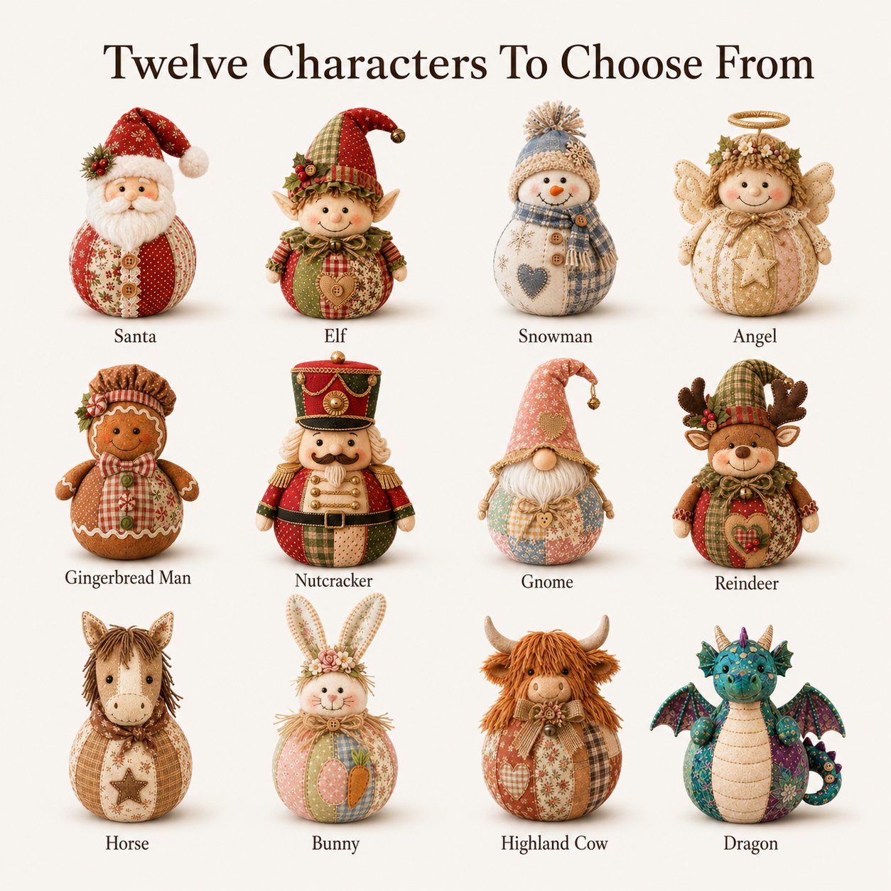 🔥Last Day 49% OFF -🎄🎅 Patchwork Fabric Doll DIY Kit