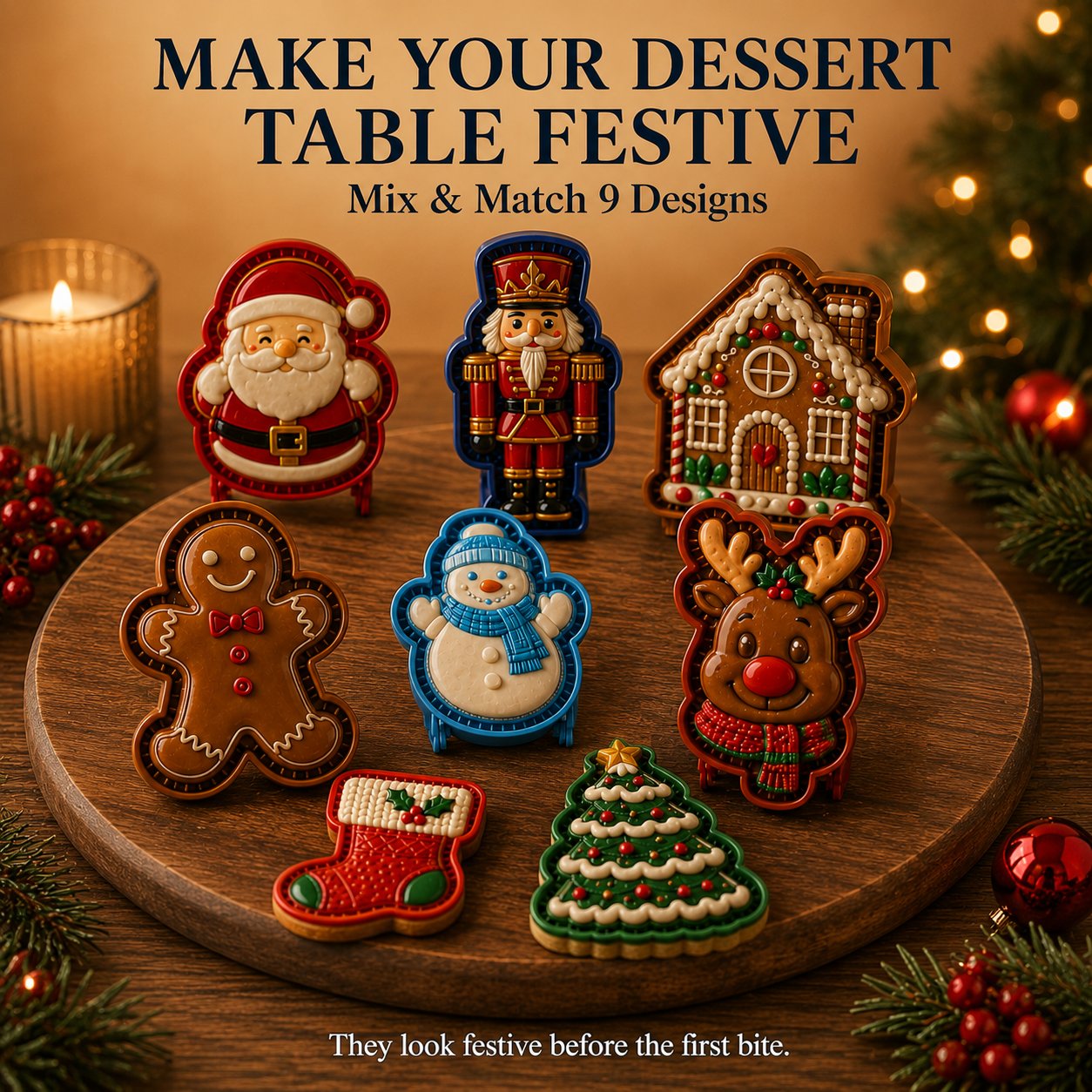 ⏳ Last Day 49% OFF – 🎄 9-Design Christmas Mini Pie Mold Collection🥧✨