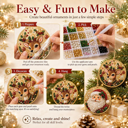 🎄DIY Diamond Painting Christmas Ornaments – 6Pc Set