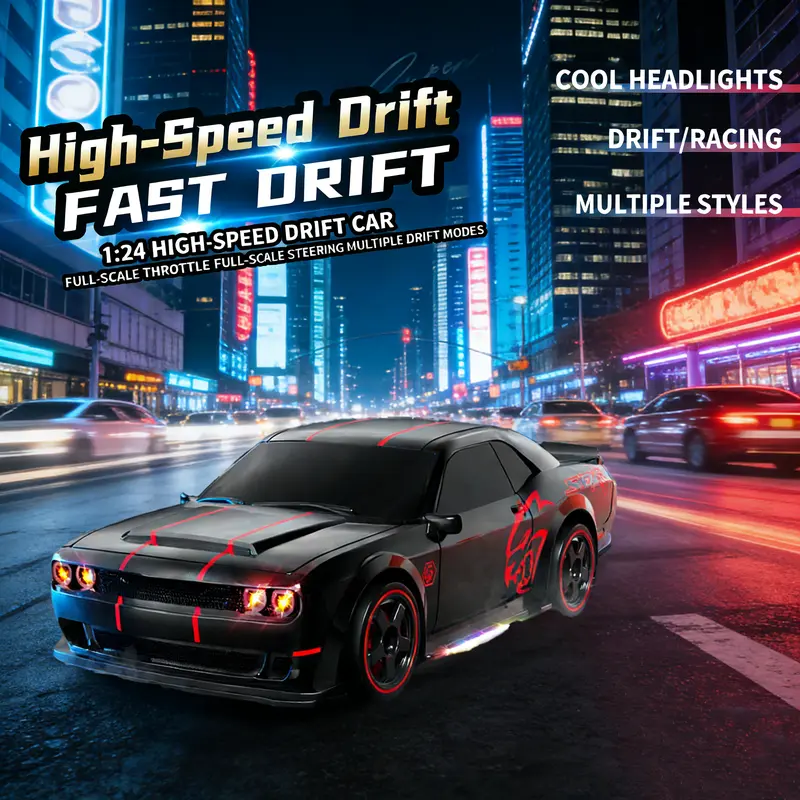 🏎️49% OFF 4WD RC Drift Car For Kids- 2.4GHz Remote Control Racing Car With LED Lights