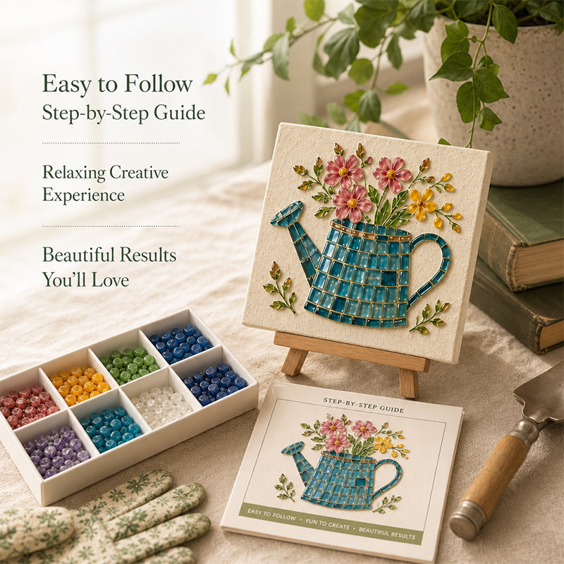 Watering Can Mosaic Sea glass Art Kit