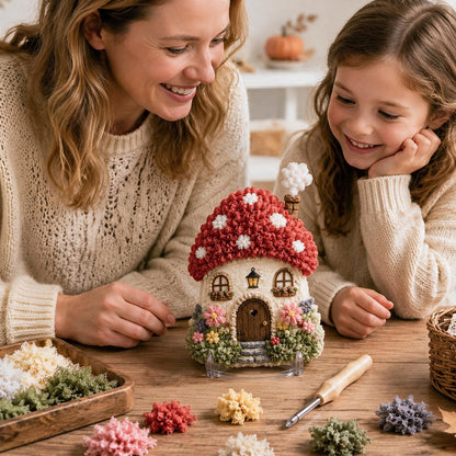🍄 Whimsical Village 3D Fabric Poke Art Kit